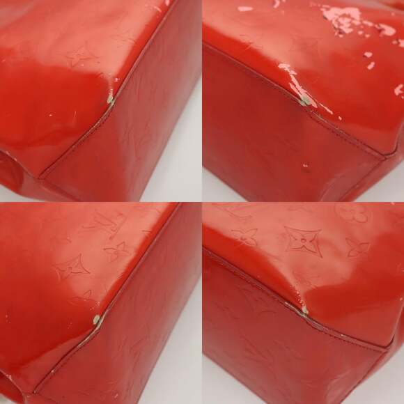 LOUIS VUITTON Monogram Vernis Reade PM Hand Bag Red Rouge M91088 - Picture 10 of 12